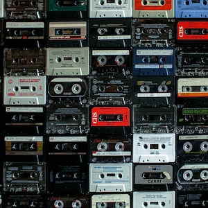 Tapes Music Cassette  Retro 70s 80s 90s collage