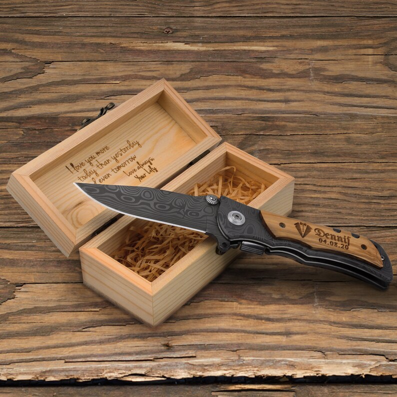 Personalized Engraved Pocket Knife with Gift Box Gifts For Etsy