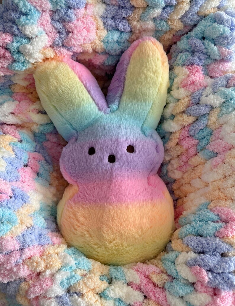 Rainbow Baby Chunky Knit Chenille Blanket, Handmade Nursery Throw, Rainbow Baby Shower Gift, Free Shipping, Made to Order afbeelding 5