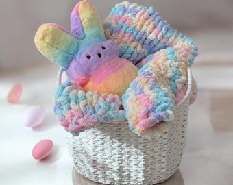 Rainbow Baby Chunky Knit Chenille Blanket, Handmade Nursery Throw, Rainbow Baby Shower Gift, Free Shipping, Made to Order