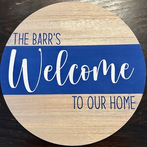 Cartello personalizzato della porta di benvenuto sospeso in legno