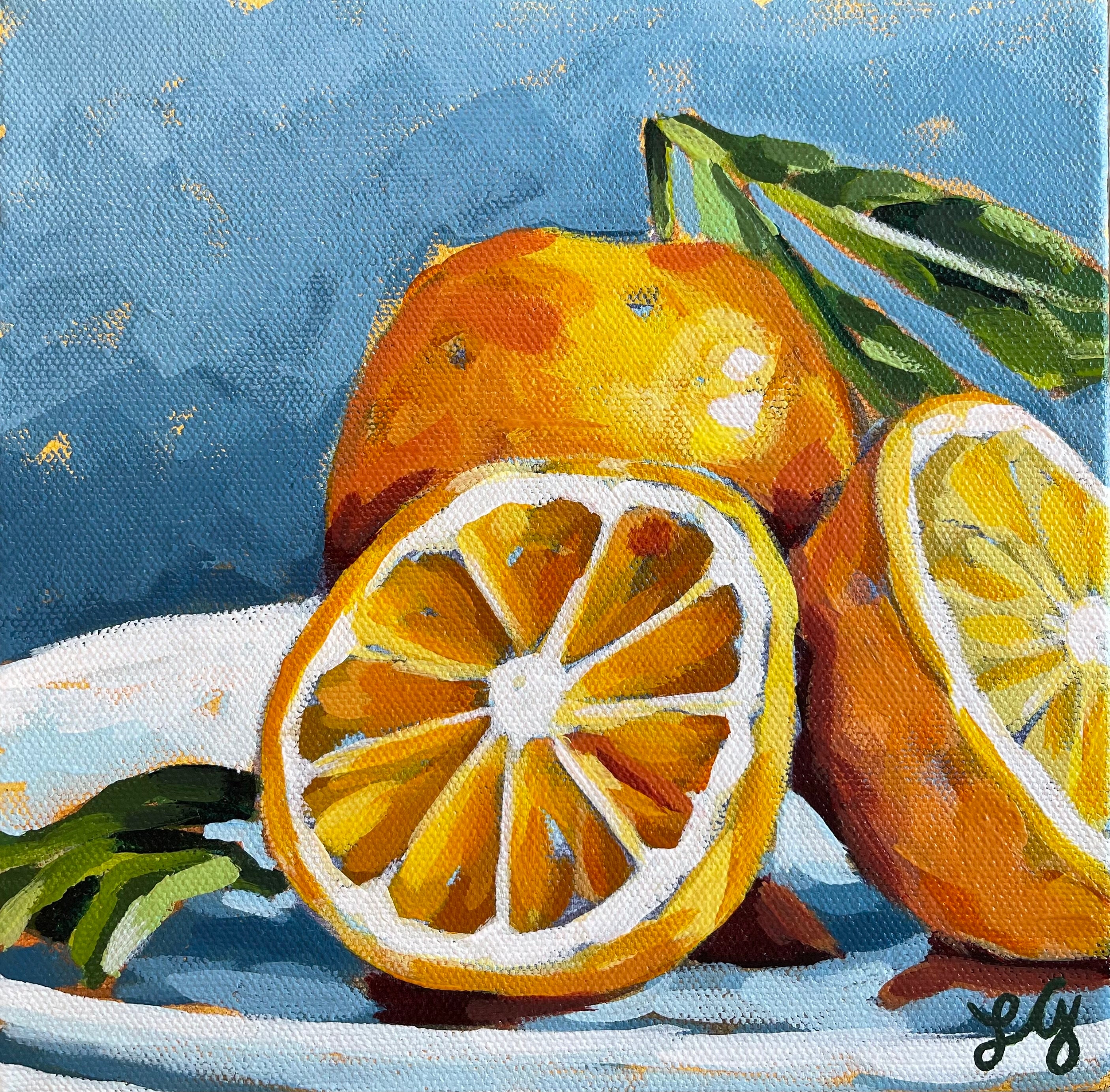 Sliced Oranges Acrylic Painting on Canvas 8