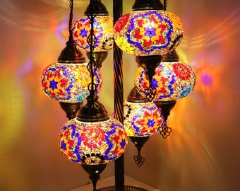 Set of 6  - Rainbow Corner Lamp - Turkish Ottoman Mosaic Lamp -Home decoration - Night Lamp - Bed Room Lamp - Free Shipping -Best DecorLamps