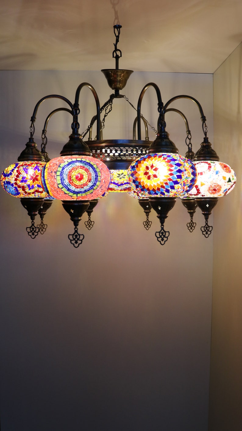 Set of 81 Turkish Mosaic Chandelier Lamp Turkish Lamp Etsy