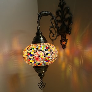 105 modèles de couleurs Grande applique murale en mosaïque turque / Veuillez indiquer le numéro du globe lors de votre commande.