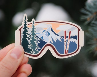 Mountain Ski Goggles Sticker | 3"x2" vinyl sticker | Winter Ski Sticker | Ski Mountain Sticker