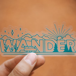 Wander Clear Travel Sticker | Wanderlust Travel Vinyl Decal