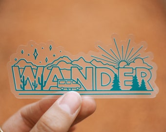 Wander Clear Travel Sticker | Wanderlust Travel Vinyl Decal