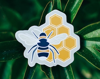 Bumble Bee Sticker | Honey Bee Sticker | Honeycomb Sticker | Bee Sticker | Save the Bees Sticker | Beehive Sticker