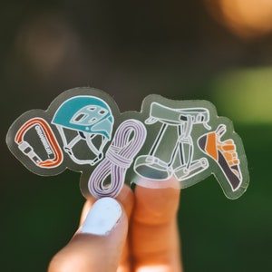 Rock Climbing Sticker | Clear Climbing Sticker | Outdoor Sticker | Vinyl Waterproof Laptop Water bottle Sticker