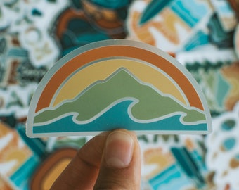 Mountain Wave Sticker | Sunset Sticker | Ocean Sticker | Pine Tree Sticker | Mountain Sticker