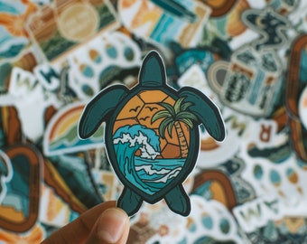 Sea Turtle Sticker | Beach Bum Sticker | Adventure Sticker | Beach Sticker | Sea Shore Sticker