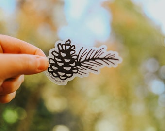 Pinecone Clear Sticker | Conifer Cone Sticker | Pine Tree Decal | Forest Vinyl | Adventure Sticker