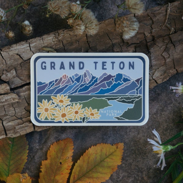 Grand Teton National Park Sticker | Wyoming National Park Sticker | Grand Teton Sticker | Jenny Lake | Hidden Falls | Schwabacher Landing