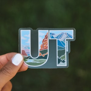 Utah State Sticker | Clear Utah State Sticker | Outdoor Floral Wildflower Sticker | Vinyl Waterproof Laptop Water bottle Sticker