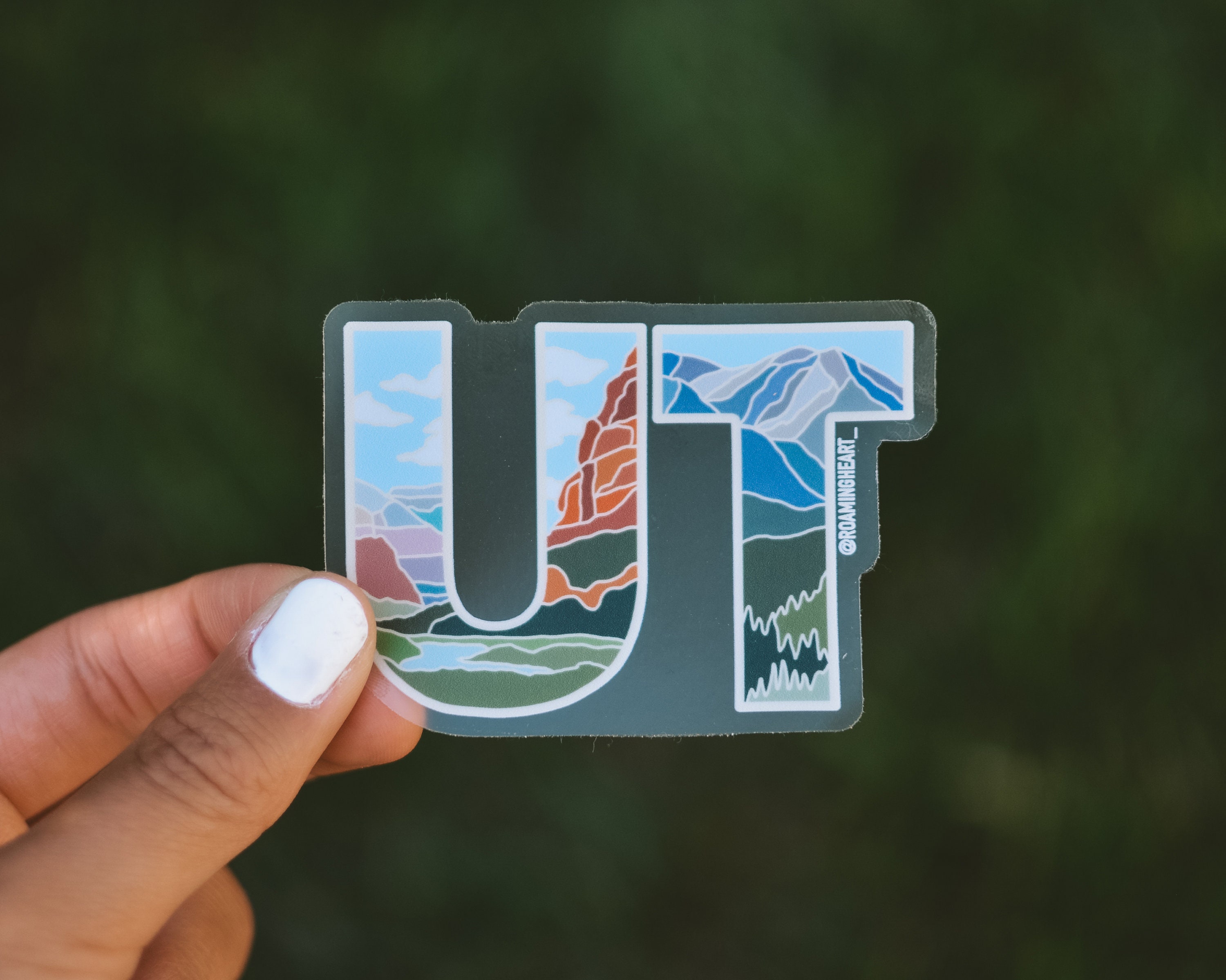 Utah State Sticker Clear Utah State Sticker Outdoor Floral Etsy