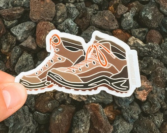 Hiking Sticker | Hiking Shoe Sticker | Hiking Boot Sticker | Clear Sticker | Laptop Sticker | Water Bottle Sticker