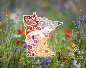 Minnesota Wildflower Sticker | Minnesota State Floral Sticker | Outdoor Floral Wildflower Sticker | Lady Slipper State Wildflower