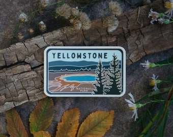 Yellowstone National Park Sticker | Wyoming National Park Sticker | Montana National Park Sticker | Old Faithful Geyser | Grand Prismatic