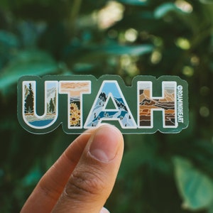 UTAH Clear Sticker | Utah State Sticker for Laptop Waterbottle | Utah Snow Sticker | Utah Mountains Desert Sticker