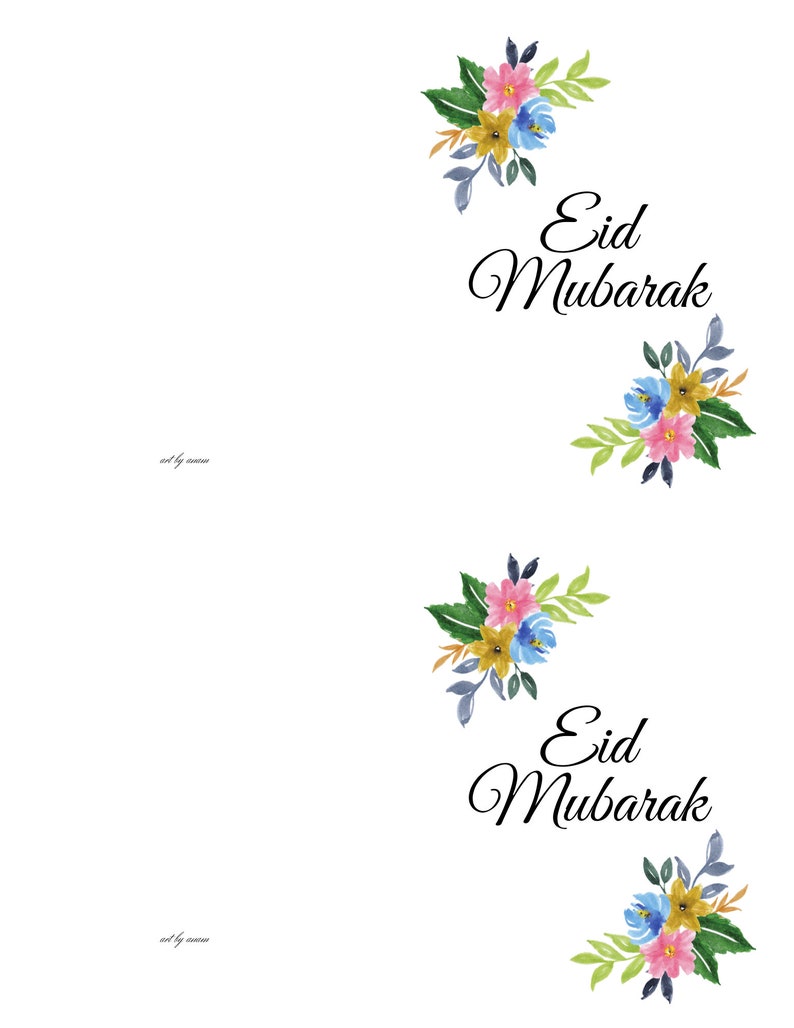 eid mubarak card set of 10 cards eid islamic printable a2