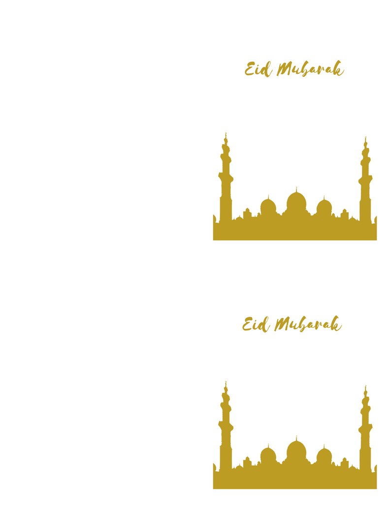 eid mubarak card set of 10 cards eid islamic printable a2