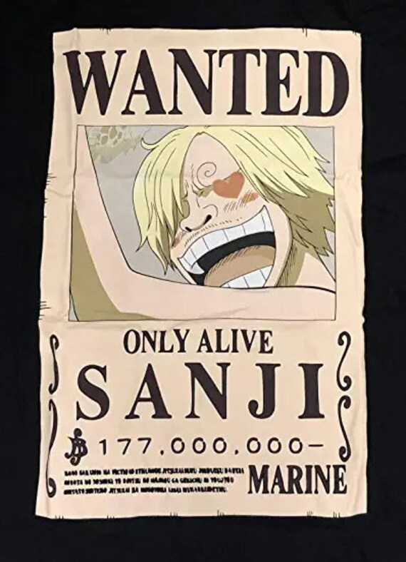 One Piece Sanji Bounty T Shirt Officially Licensed Etsy