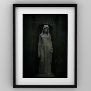 Cemetery Statue Gothic Decoration Frame Dark Photo Art Friedhof