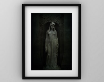 Cemetery Statue Gothic Decoration Frame Dark Photo Art Friedhof