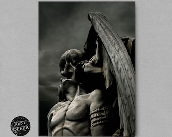 Poster Gothic Kiss of Death Cemetery Friedhof Print