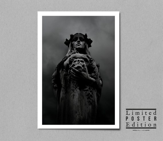 Poster Death Skull Cemetery Gothic Friedhof Tod Totenkopf Print