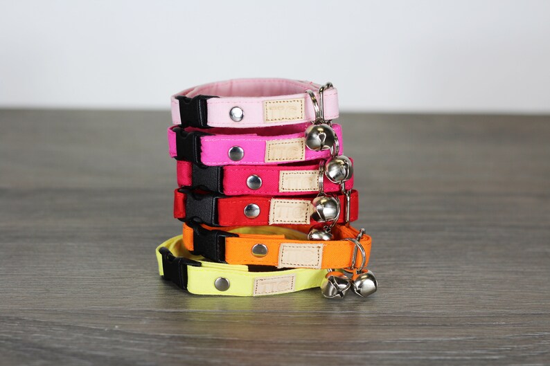 Classic light pink cat collar Solid pink kitten collars Etsy