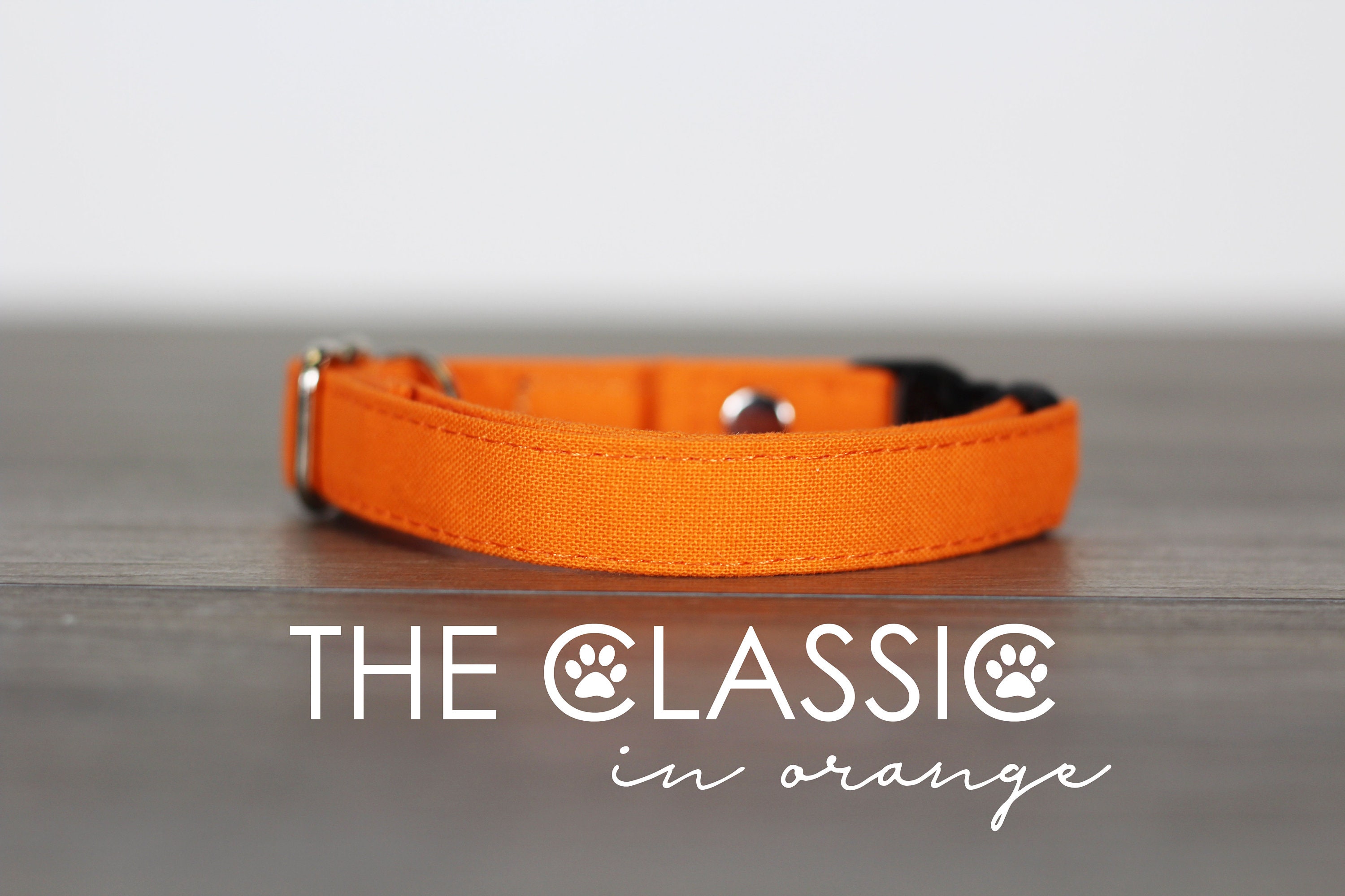 Classic orange cat collar Solid orange kitten collars Etsy