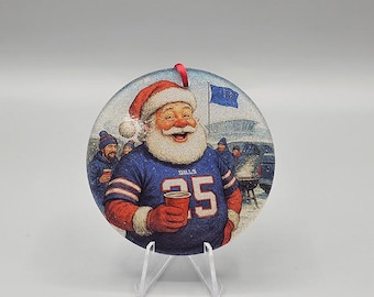 Josh Allen Buffalo Christmas Ornament - Ceramic Football