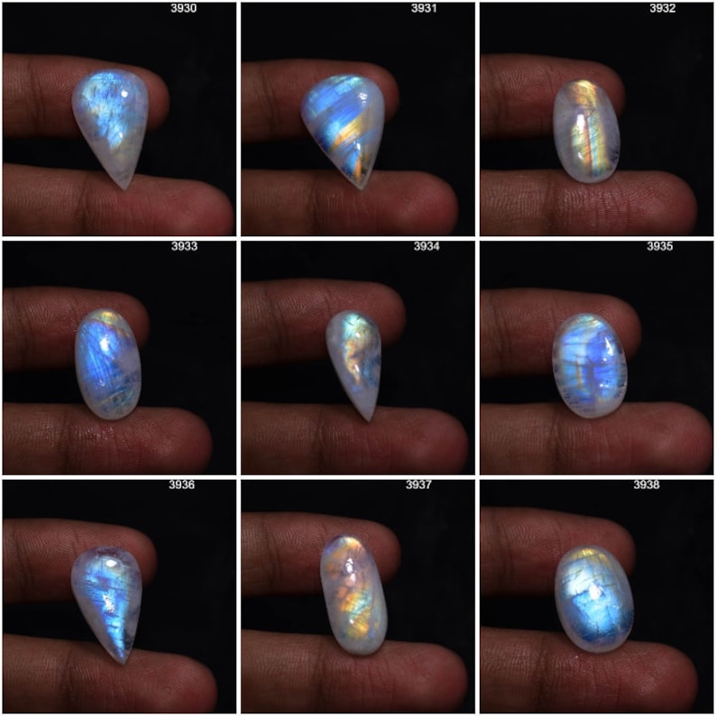 Rainbow Moonstone Natural Gemstone, Rainbow Moonstone Cabochon