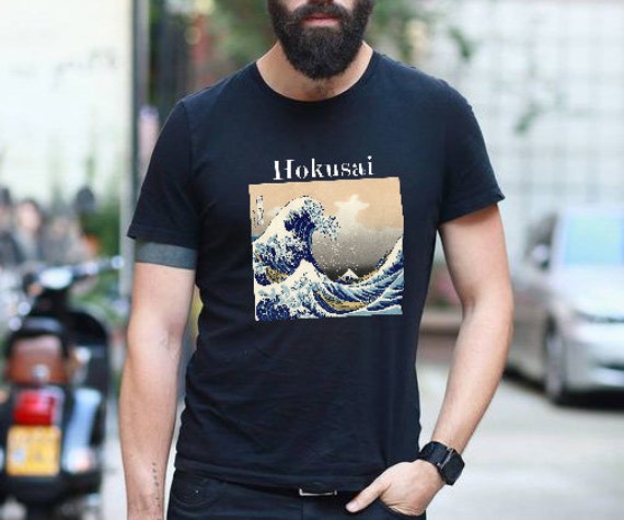 Men's T-shirt Hokusai the Great Wave off Kanagawa | Etsy