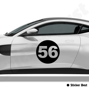 2x Custom Rally Racing Number Circle Decal Vinyl stickers