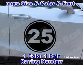 2x Rally Racing Number Decal Vinyl Sticker