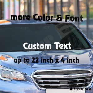 Custom Text Windshield Decal Your Text Decals Vinyl Sticker