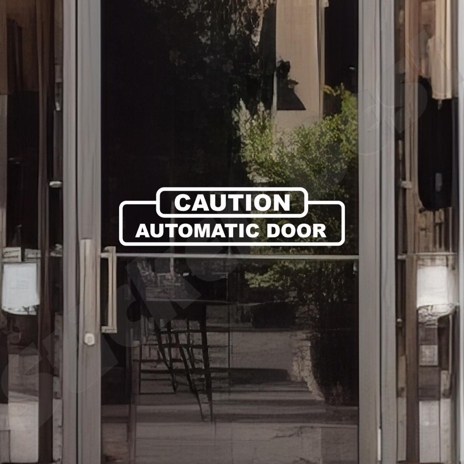 Caution Automatic Door Sign Decal Sticker Business Auto Door Window - Etsy