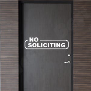 No Soliciting Decal Sticker Business Store Shop Door Window Wall Sign Decals Stickers