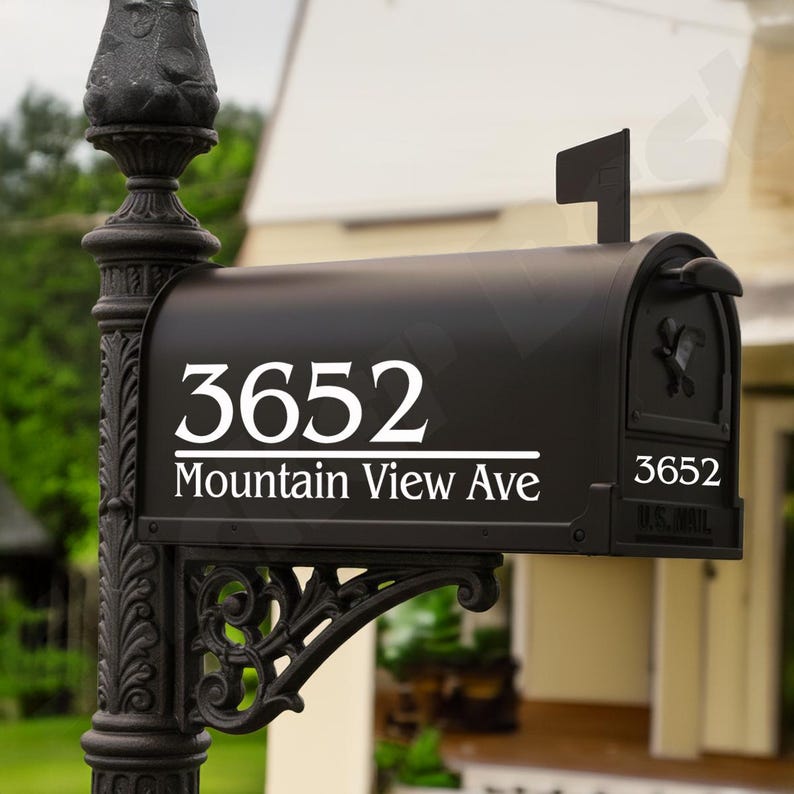 Mailbox Address Decal: Vinyl House Number Sticker Custom Address Decals ...