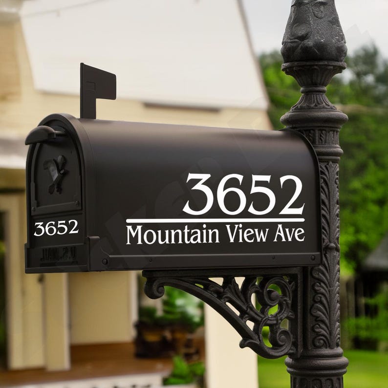 Mailbox Address Decal: Vinyl House Number Sticker Custom Address Decals ...