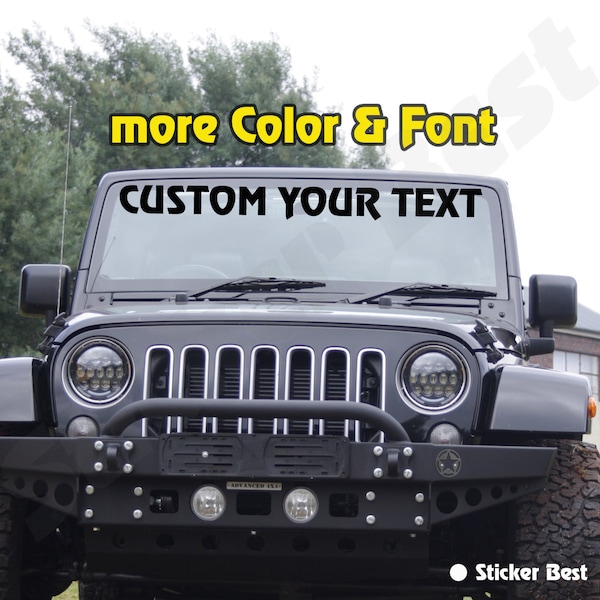 Custom Text up to 50 inch x 5 inch Windshield Decal Auto Car Your Text Decals Sticker