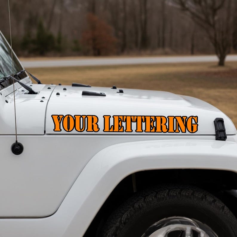 Jeep Custom Lettering 2x Jeep Lettering Decals | Custom Text, Two-color Vinyl Decal Stickers ...