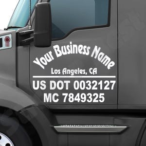 Custom Trucking Decal: US DOT & MC Number Sticker (2pcs)