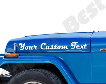2 calcomanías de vinilo personalizadas para Jeep: capó y laterales