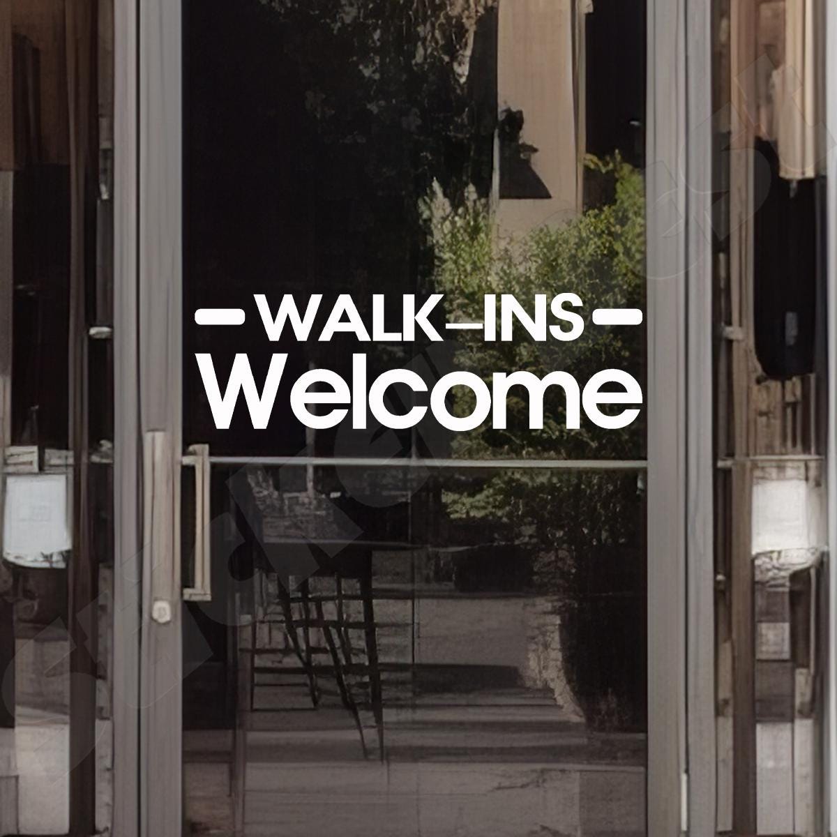 Walk In Sign Option Walk Ins Welcome Decal Business Sticker Sign - Etsy