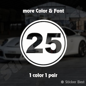 2x Rally Racing Number Decal Vinyl Sticker
