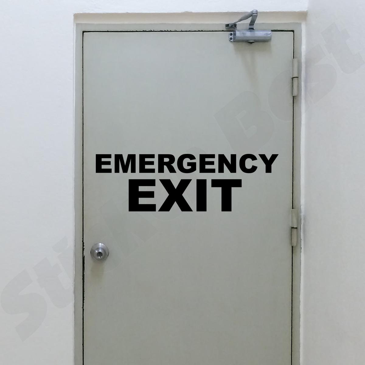 Window Exit Sticker EMERGENCY EXIT Sign Decal Vinyl Sticker Door Window Wall Decals ...